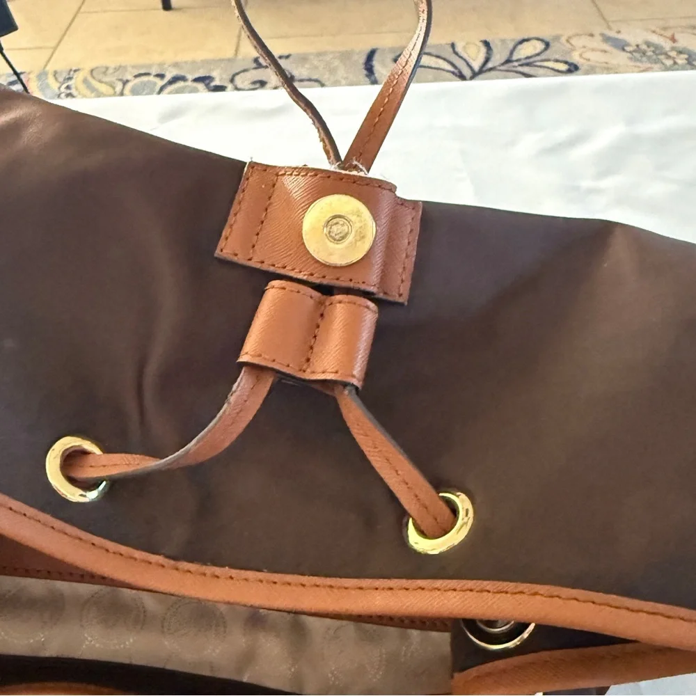Michael Kors Dark Brown‎ Backpack with Tan Trim
